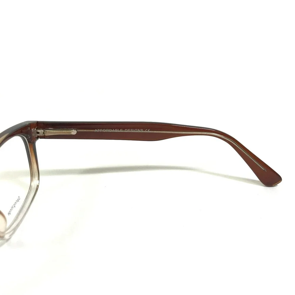 Affordable Designs Eyeglasses Frames FINN BROWN Clear Fade Square 56-18-150